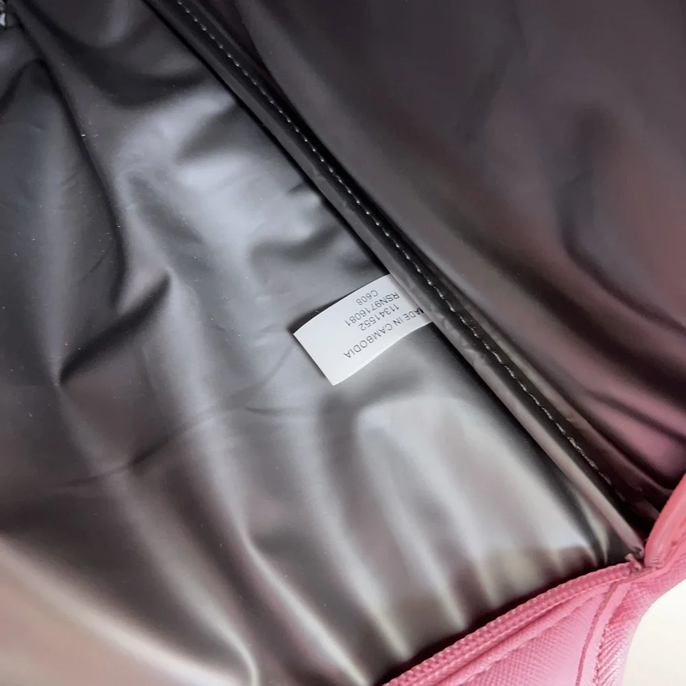 GUESS Insulated Lunch Tote Bag Top Handle Pink PVC Cooler School Travel Office